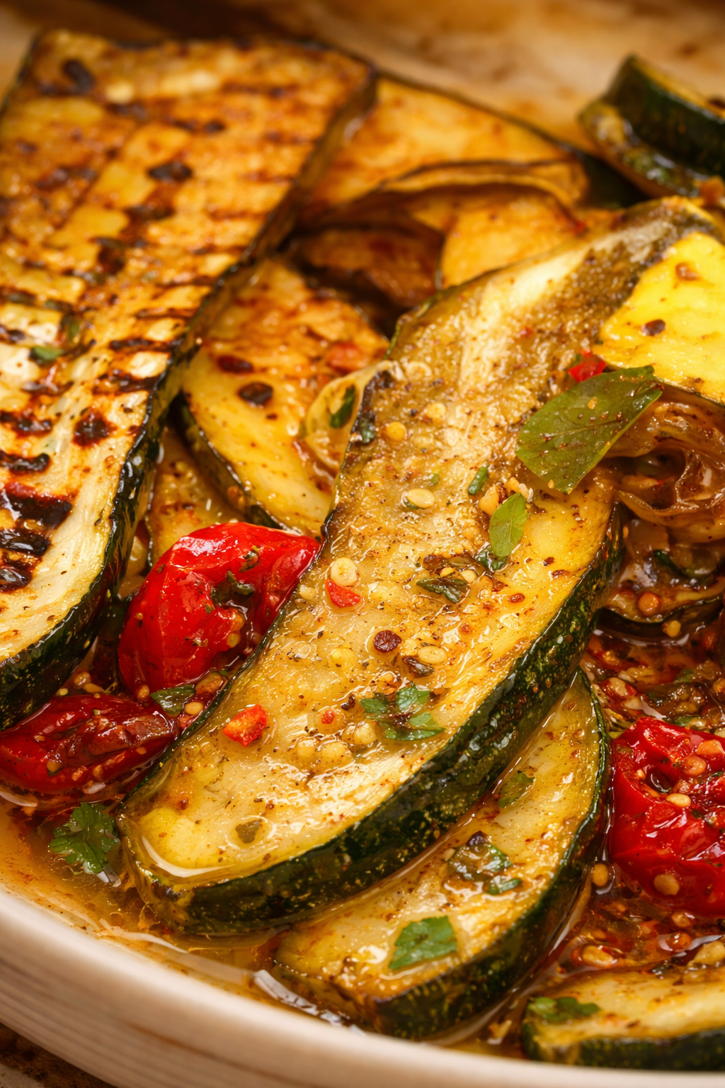 Grilled courgettes & peppers