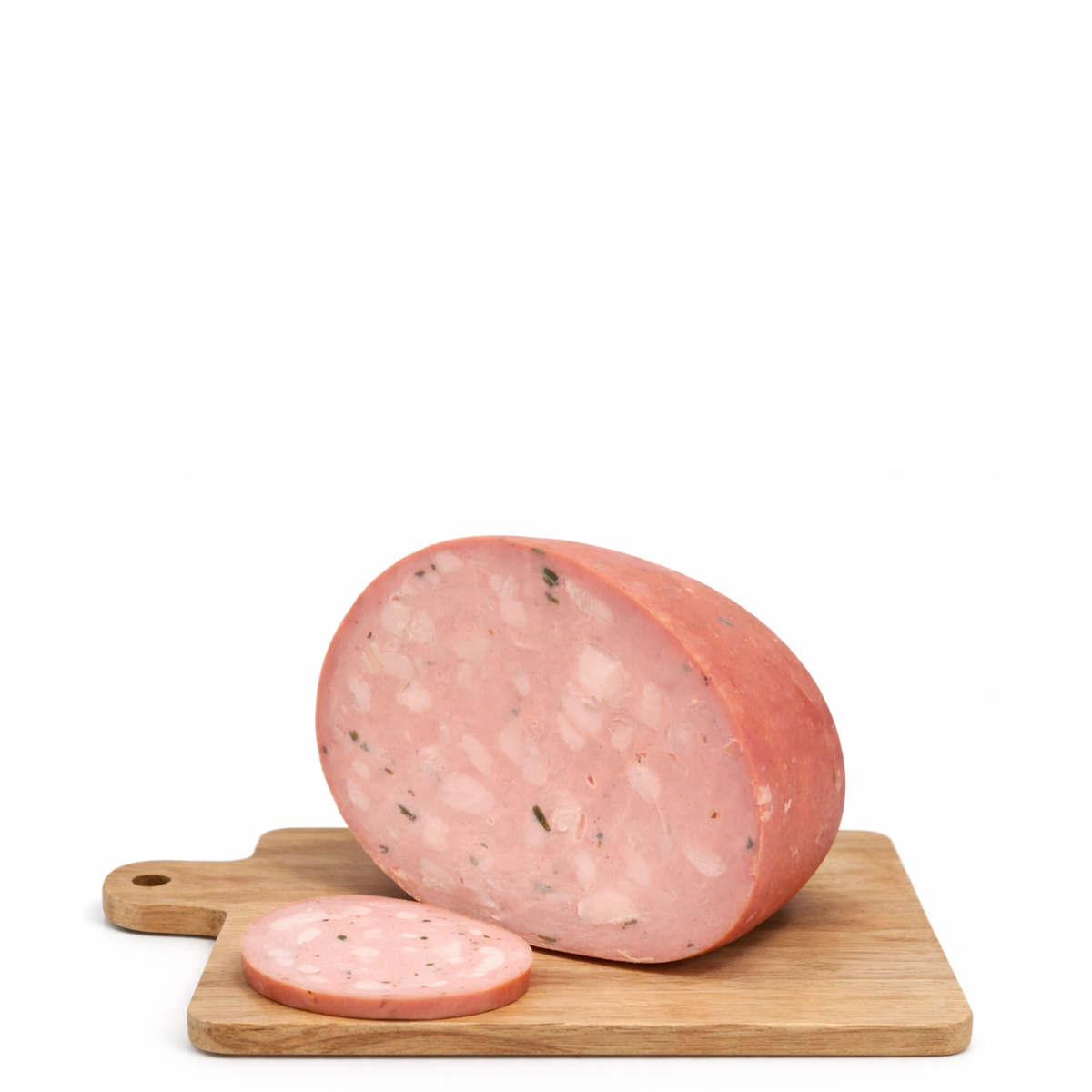 Mortadelle italienne à la truffe noire à la coupe
